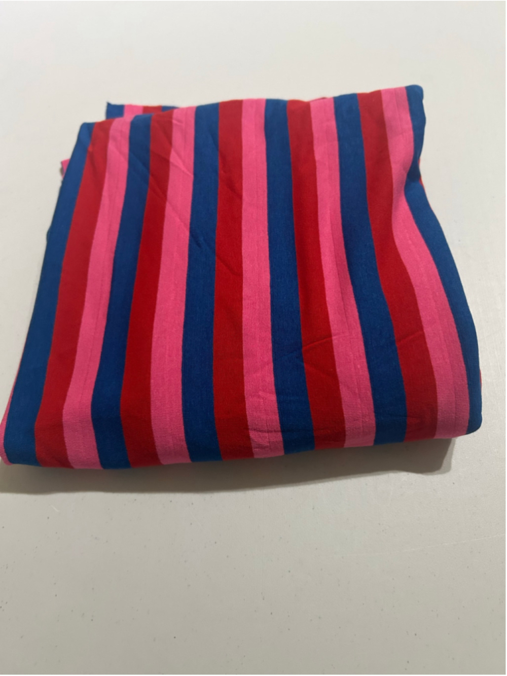 Fabric: 26”x60” Red Pink Striped Stretch Fabric
